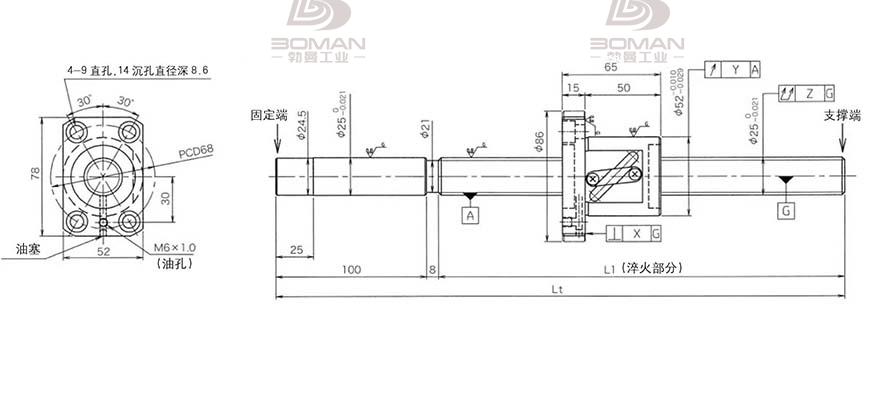 KURODA GG2510DS-BALR-2220A c5级精密研磨丝杆黑田