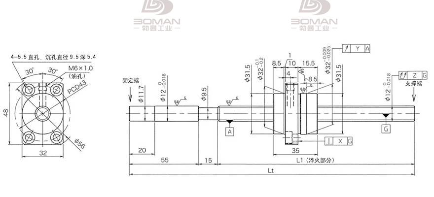 KURODA HG1230QS-BEZR-0500A 黑田丝杆替换尺寸视频