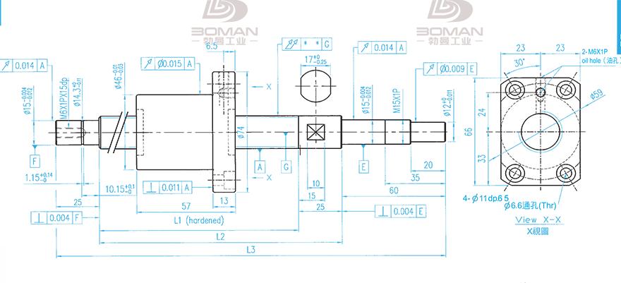 TBI XSVR02010B1DGC5-599-P1 tbi滚珠丝杆尺寸表